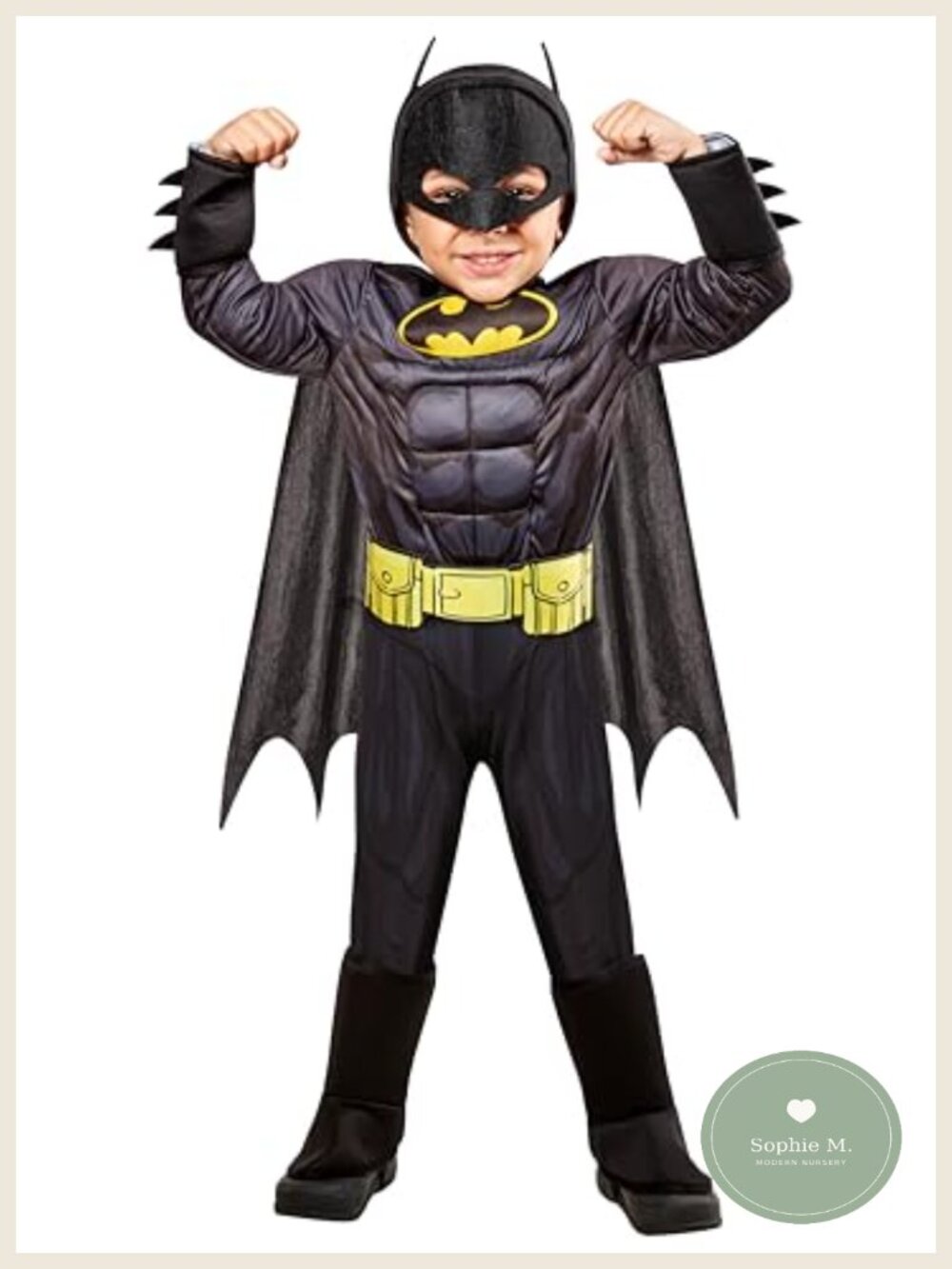 Toddler Boys Batman Superhero Costume Padded Jumpsuit Cape Mask Halloween 2-4